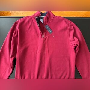 Tommy Hilfiger Men's Burgundy Zip-Up Sweater